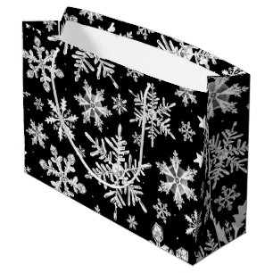 Grand Sac Cadeau Aquarelle Remplissage de flocon de neige