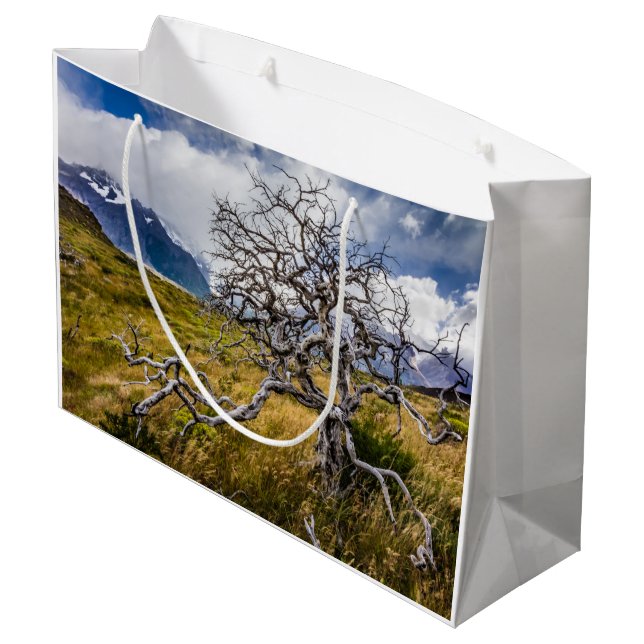 Grand Sac Cadeau Arbre brûlé, Torres del Paine, Chili (Dos Angle)