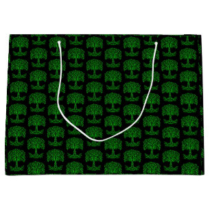 Grand Sac Cadeau Arbre Celtique Vert De Vie
