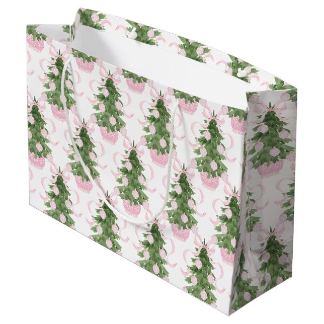 Grand Sac Cadeau Arbre de Noël Chinoiserie (Dos Angle)
