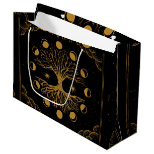 Grand Sac Cadeau Arbre de vie Majestic en or