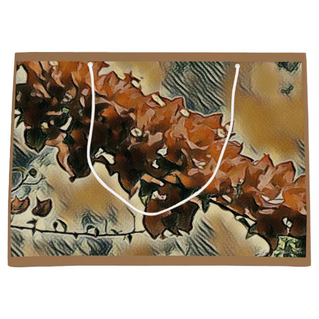 Grand Sac Cadeau Arbre rose (Devant)