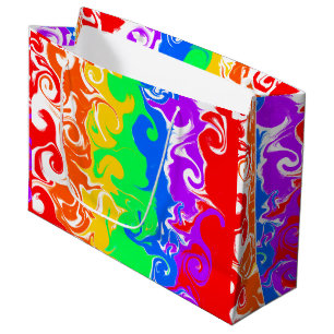 Grand Sac Cadeau Arc en ciel Fluide Art Anniversaire