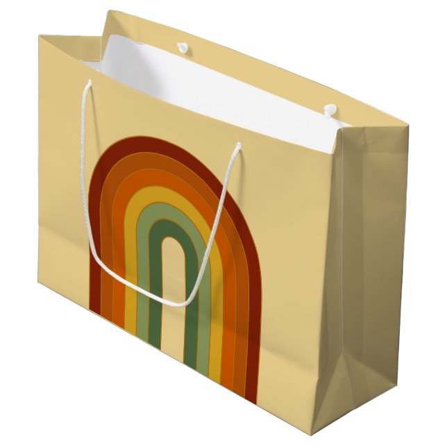 Grand Sac Cadeau Arc-en-ciel Super en couche muet (Devant Angle)