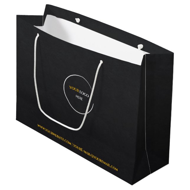 Grand Sac Cadeau Ardoise noire (Devant Angle)
