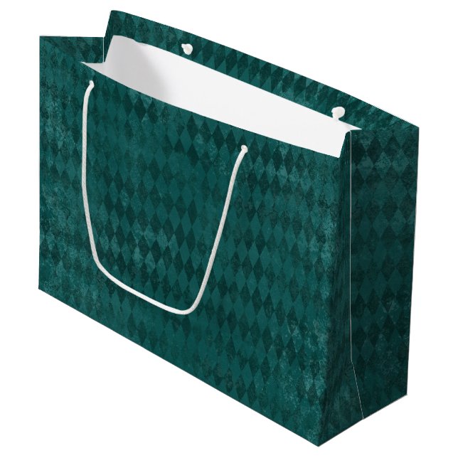 Grand Sac Cadeau Arlequin bleu démuni (Devant Angle)