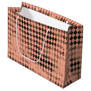 Grand Sac Cadeau Arlequin noir et bracelet