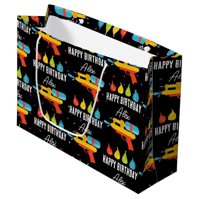 Grand Sac Cadeau Arme à eau et ballons fête d'été (Devant Angle)