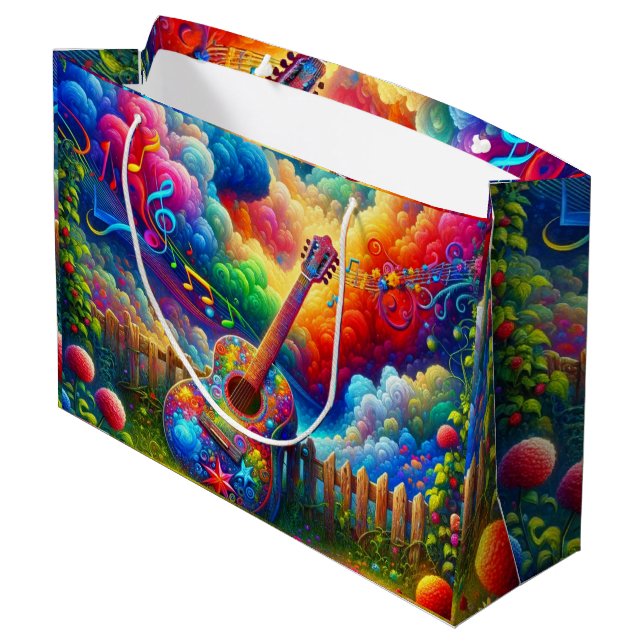 Grand Sac Cadeau Art guitare (Dos Angle)