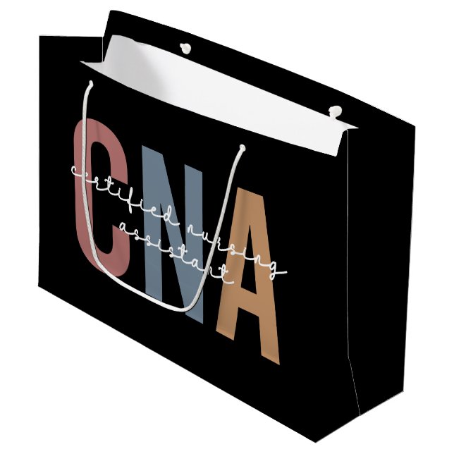 Grand Sac Cadeau Assistant infirmier certifié CNA Retro (Devant Angle)