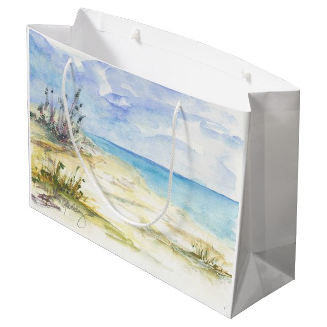 Grand Sac Cadeau Au bord de la mer (Dos Angle)