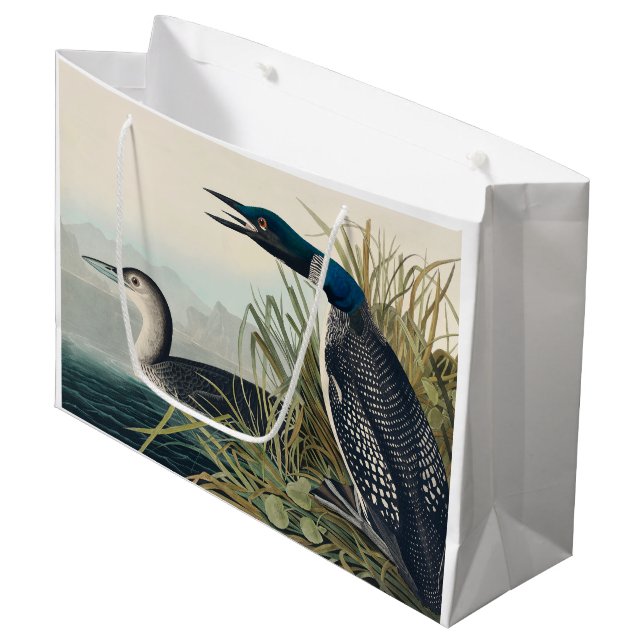 Grand Sac Cadeau Audubon Bird Loon Diver Classic (Devant Angle)