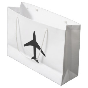 Grand Sac Cadeau Avion minimaliste Avion Vol