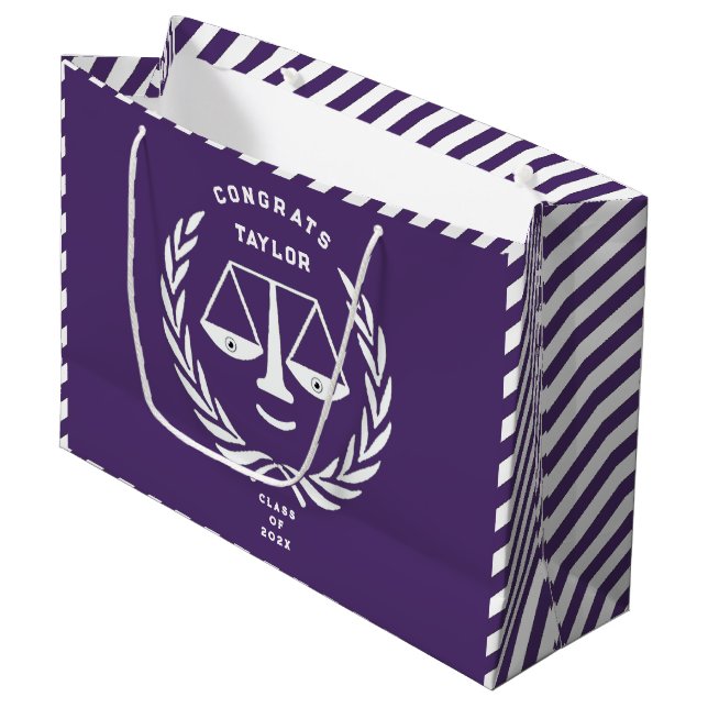 Grand Sac Cadeau Avocat diplômé des facultés de droit (Devant Angle)