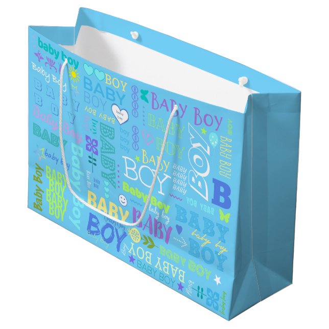 Grand Sac Cadeau Baby Boy (Devant Angle)