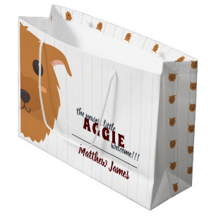 Grand Sac Cadeau Baby Boy Aggie Dog Maroon