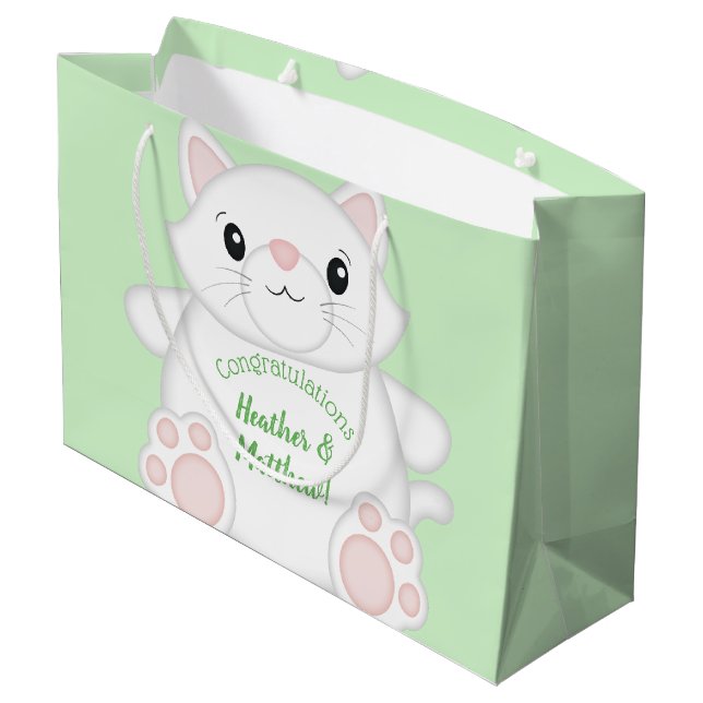 Grand Sac Cadeau Baby shower de chat Kitty (Dos Angle)