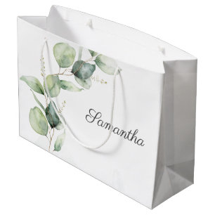 Grand Sac Cadeau Baby shower végétal Eucalyptus