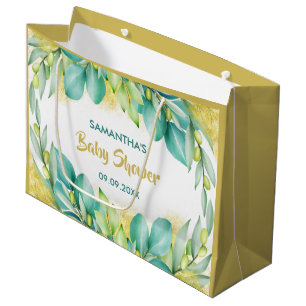 Grand Sac Cadeau Baby shower Verdure Eucalyptus Olive Branches