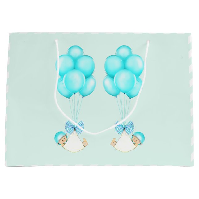Grand Sac Cadeau Baby Twin Boys (Devant)