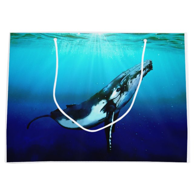 Grand Sac Cadeau Baleine à bosse (Devant)