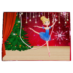 Grand Sac Cadeau Ballerina Blue Tutu Ballet Noël