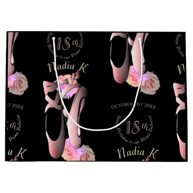 Grand Sac Cadeau Ballerina Toe Chaussures Custom Event (Devant)