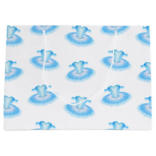 Grand Sac Cadeau Ballet bleu Anniversaire Tutu Aquarelle
