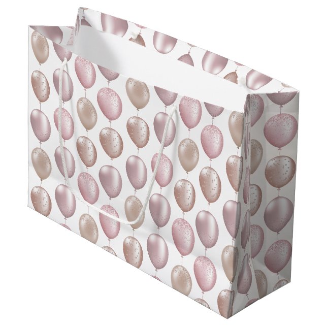 Grand Sac Cadeau Ballons bleus Anniversaire (Devant Angle)