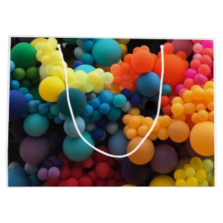 Grand Sac Cadeau Ballons colorés