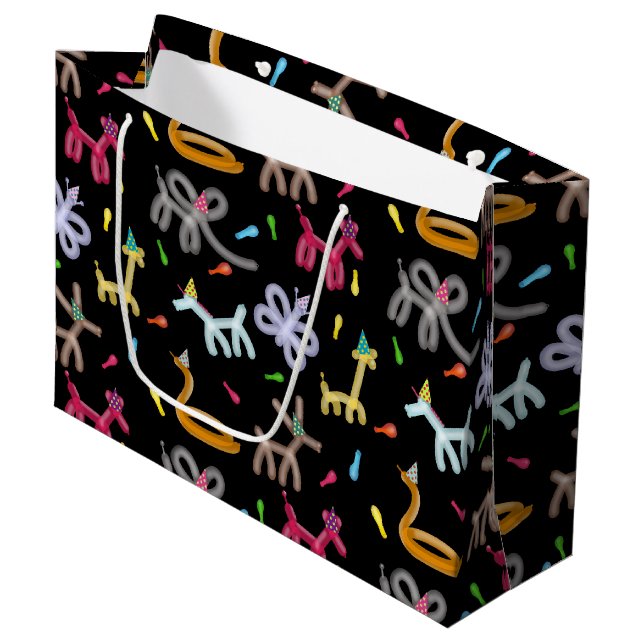 Grand Sac Cadeau Balloon Animals Kids Party Theme (Devant Angle)