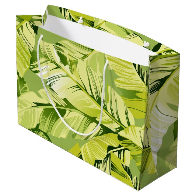 Grand Sac Cadeau Banane Feuille 5 (Dos Angle)