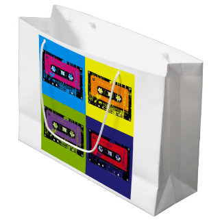 Grand Sac Cadeau Bande de cassette Retro 90's Pop Art
