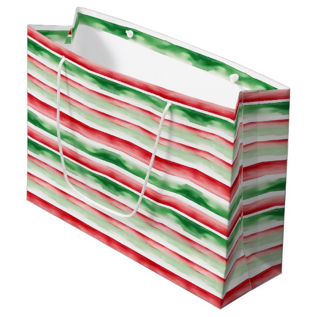 Grand Sac Cadeau Bandes d'aquarelle (Devant Angle)