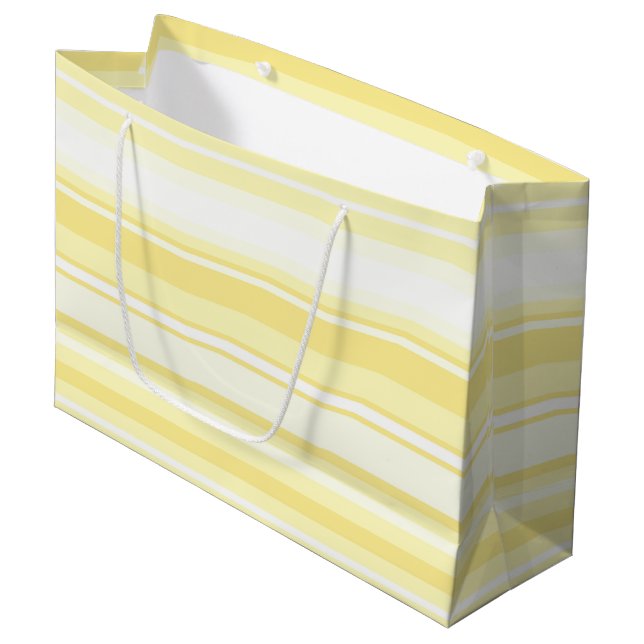 Grand Sac Cadeau Bandes de citron (Devant Angle)