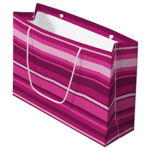 Grand Sac Cadeau Bandes de Fuschia