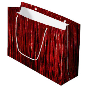 Grand Sac Cadeau Bandes de pinces de verre rouge
