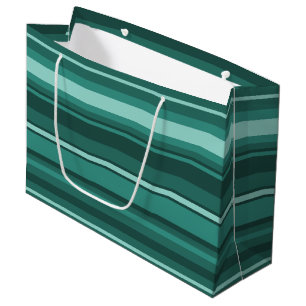 Grand Sac Cadeau Bandes turquoises