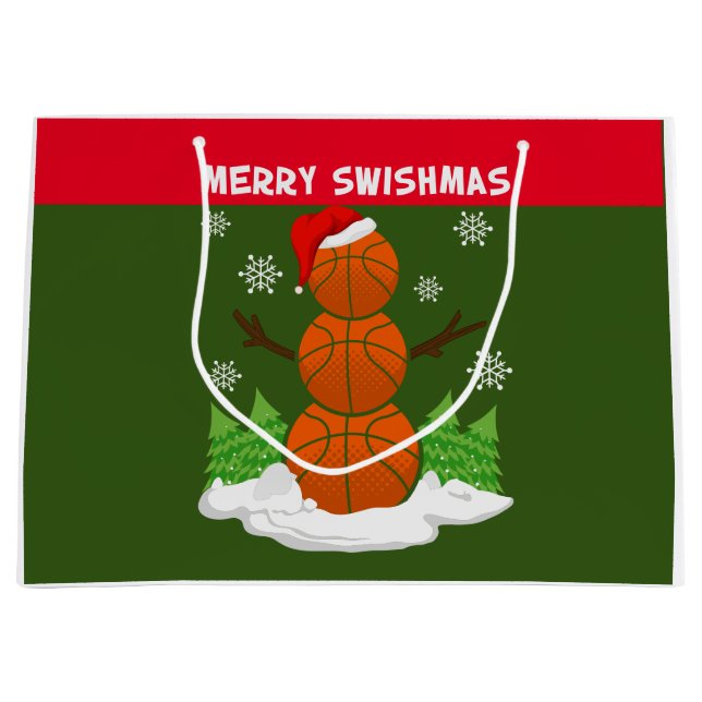 Grand Sac Cadeau Basket-ball MERRY SWISHMAS (Devant)