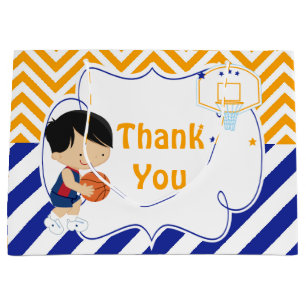 Grand Sac Cadeau Basket-ball mignonne Black cheveux Merci