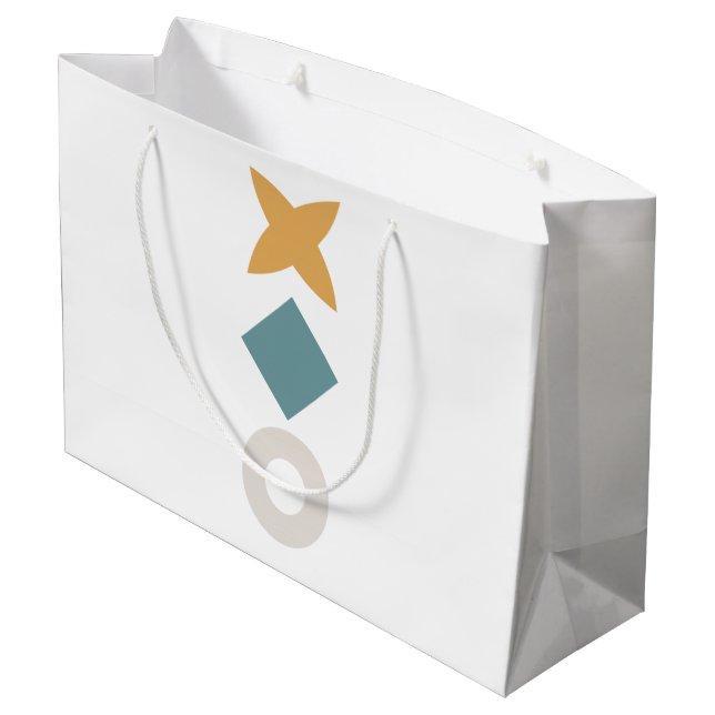 Grand Sac Cadeau Bauhaus Geometric Baby Shower Large Gift Bag (Dos Angle)