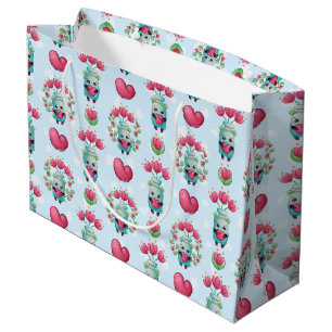 Grand Sac Cadeau Beau Floral Mason Jar Hearts Motif