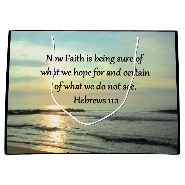 GRAND SAC CADEAU BEAU HEBREWS 11:1 SUNRISE (Devant)