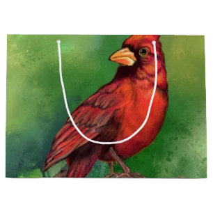 Grand Sac Cadeau Beau oiseau Cardinal Rouge du Nord - Dessin