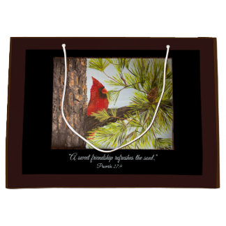 Grand Sac Cadeau Beau Red Bird Christian