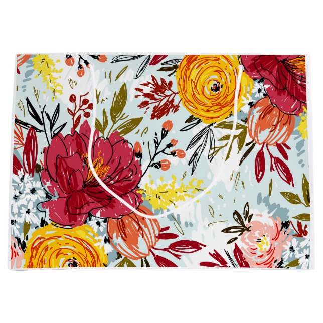 Grand Sac Cadeau Beau Rose (Devant)