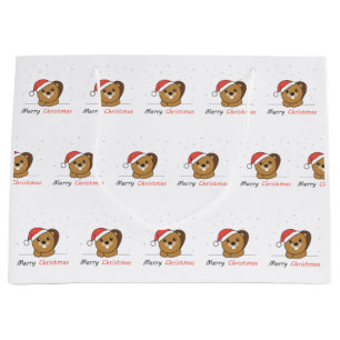 Grand Sac Cadeau Beaver Noël Neige Hiver Animaux Castor