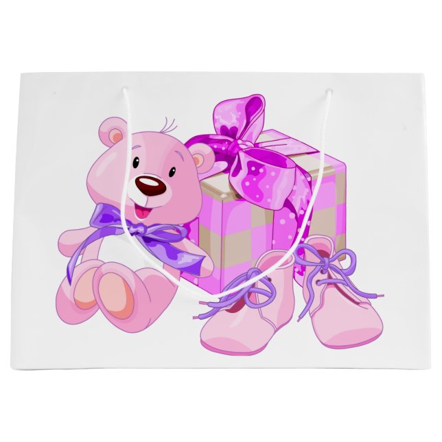 Grand Sac Cadeau Bébé fille (Devant)