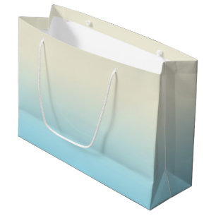 Grand Sac Cadeau Bébé ivoire bleu Ombre dégradé