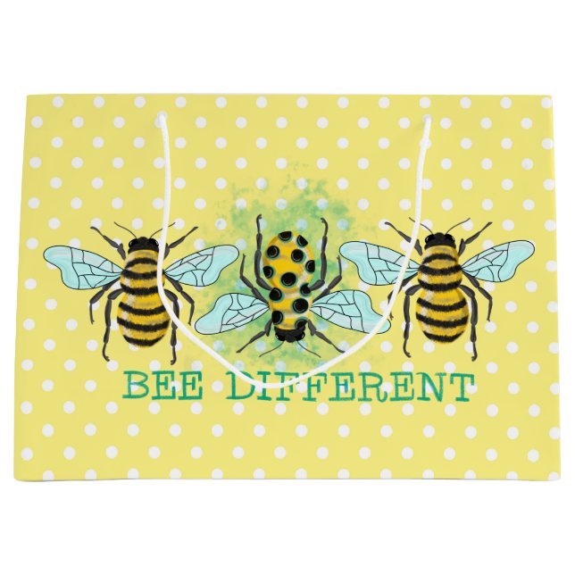 Grand Sac Cadeau Bee Different Bumble Bee Trio (Devant)